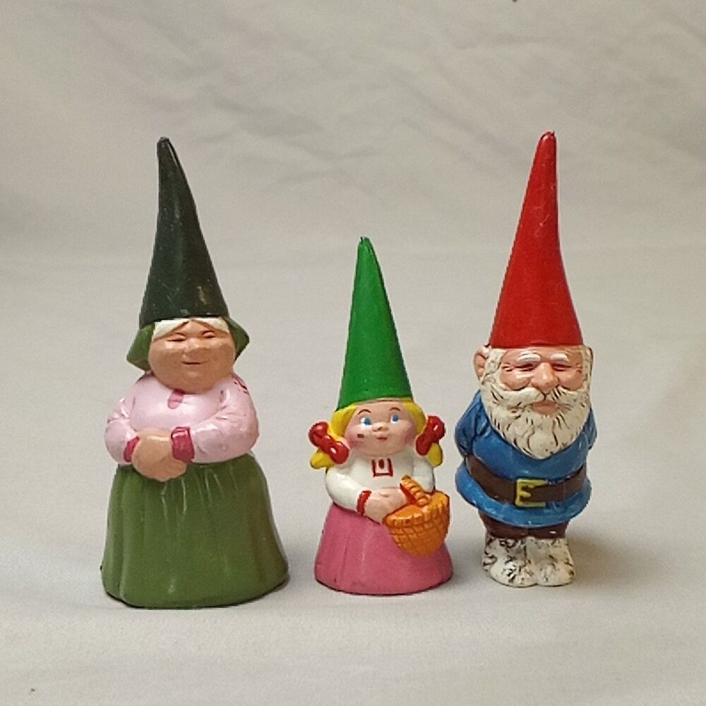 David The Gnome Lisa Lily PVC Figures Unieboek Hong Kong Vintage Cartoon Set